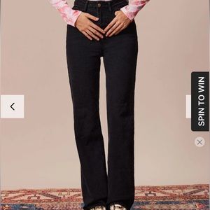 The Black High Waisted Straight Leg Jeans - Small